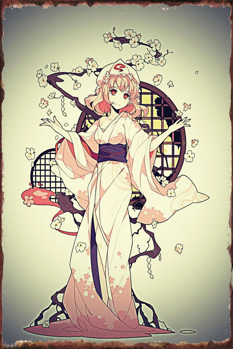 

Кимоно для декора комнаты для девочек, ретро, винтажный металлический знак, жестяные таблички, Настенный декор для искусства, мужская пещер...