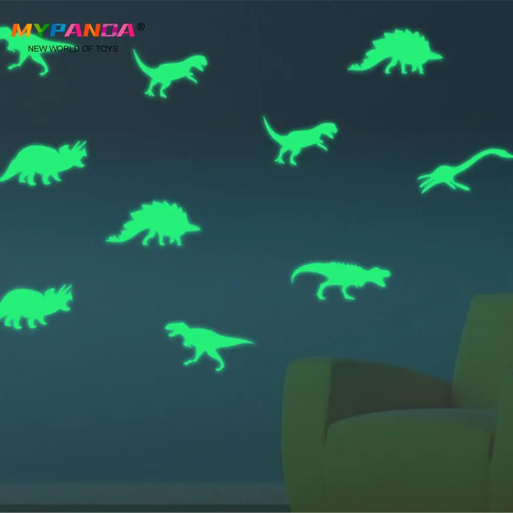 

9PCS/Pack Glow In The Dark Dinosaur Stereo 3D Fluorescent Stickers Funny Sticker Stars Luminous Stickers For Kids