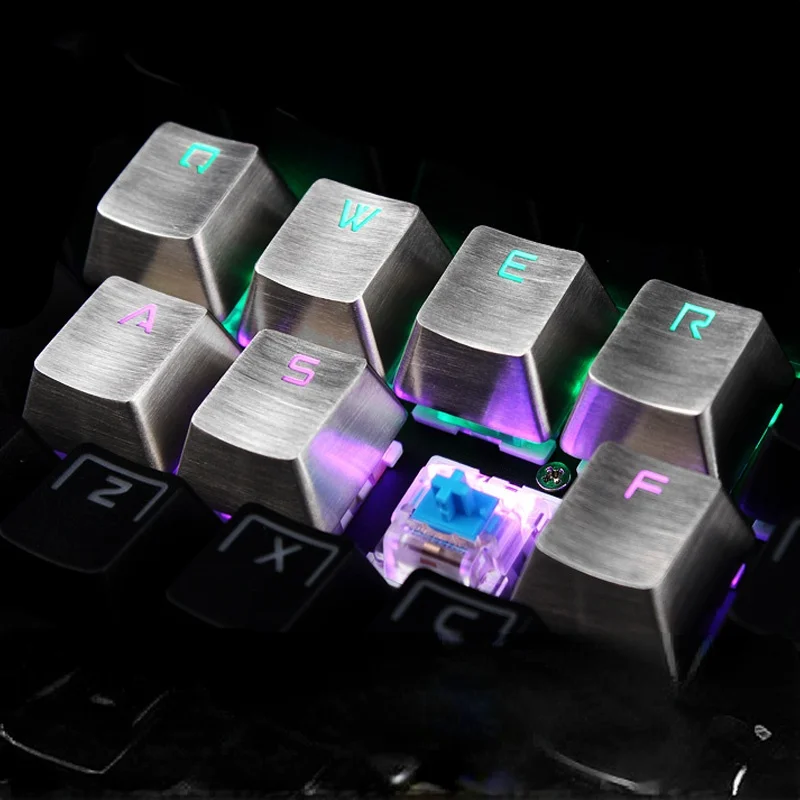 

1pc 3D Titanium Alloy Key Cap All Metal Translucent Mechanical Keyboard Keycaps for Quake