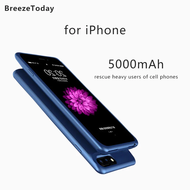 Чехол для зарядки аккумулятора 5000 мАч чехол iPhone 6 7 6s 8 аккумулятора|Чехлы с
