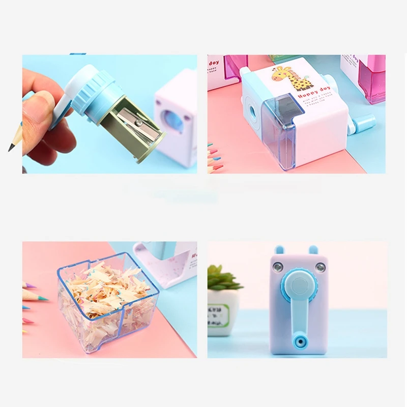 

Creative hand-cranked creative labor-saving cartoon pencil sharpener sharpener students learning stationery