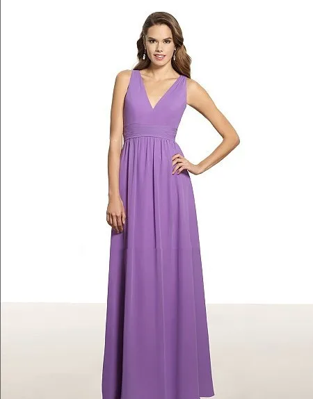 

free shipping 2016 girls' dresses vestidos de fiesta Poly chiffon A-line halter open back natural waist pleated bridesmaid dress