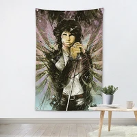 music theme four holes wall hanging pop rock band signboard flag banner rock music stickers canvas painting tapestry wall art