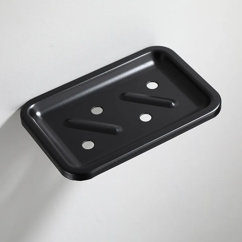 

Space Aluminum Soap Dish Wall-mounted Black Soap Dish Bathroom Soap Dish Bathroom Accessories Bathroom Soap Drain Rack