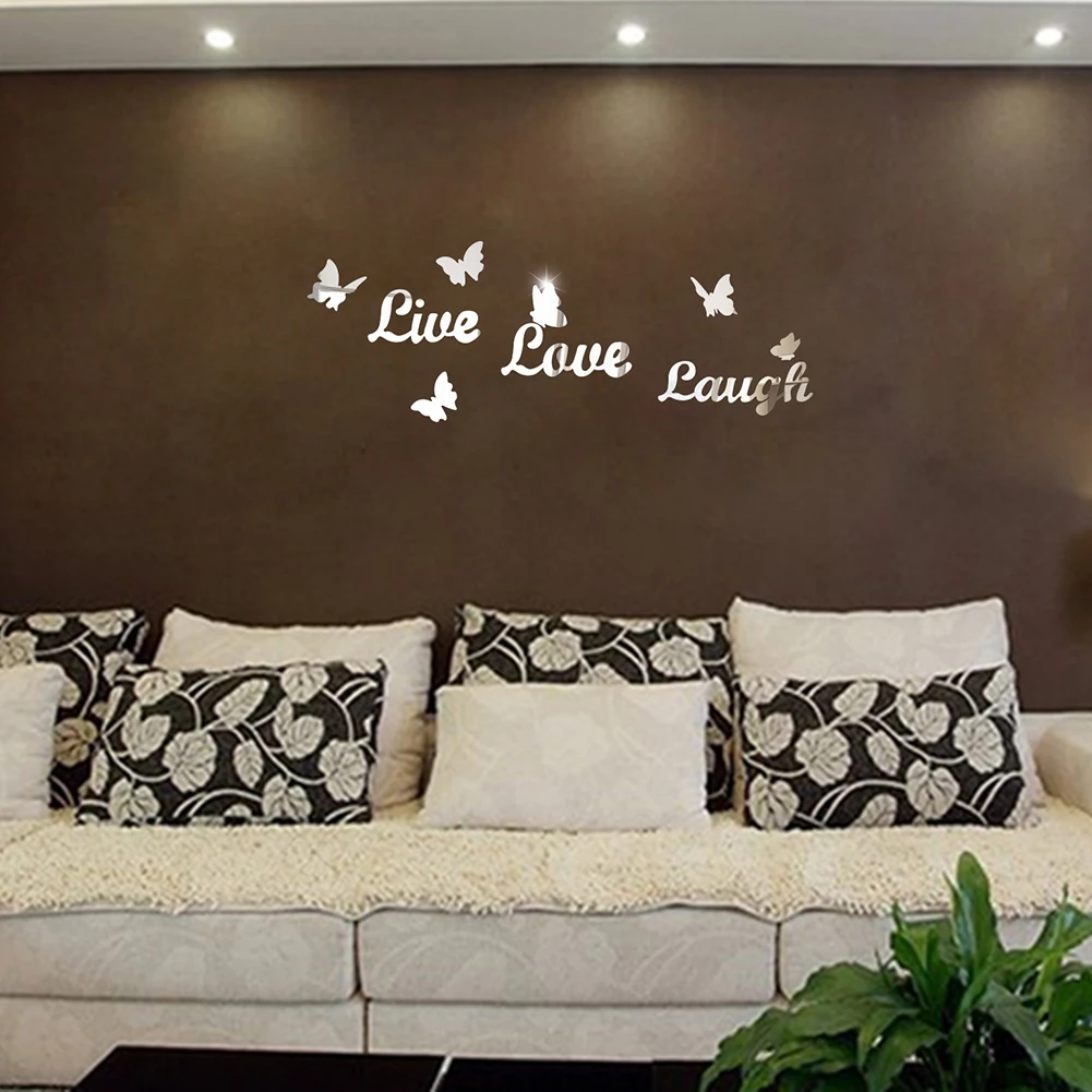 

Butterfly Wall Sticker Decals Romantic DIY Bedroom Wardrobe Door Silver