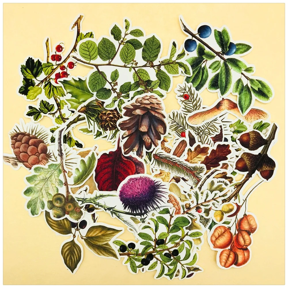 29 шт./пакет винтажные растения цветы листья-наклейки сделай сам ремесло