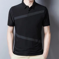 50 dropshippingmen shirt turn down collar short sleeve cloth striped printing shirt tops for summer