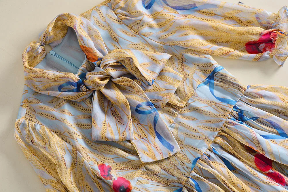 Весна-лето 2020 женское длинное платье шифоновое макси с принтом элегантные