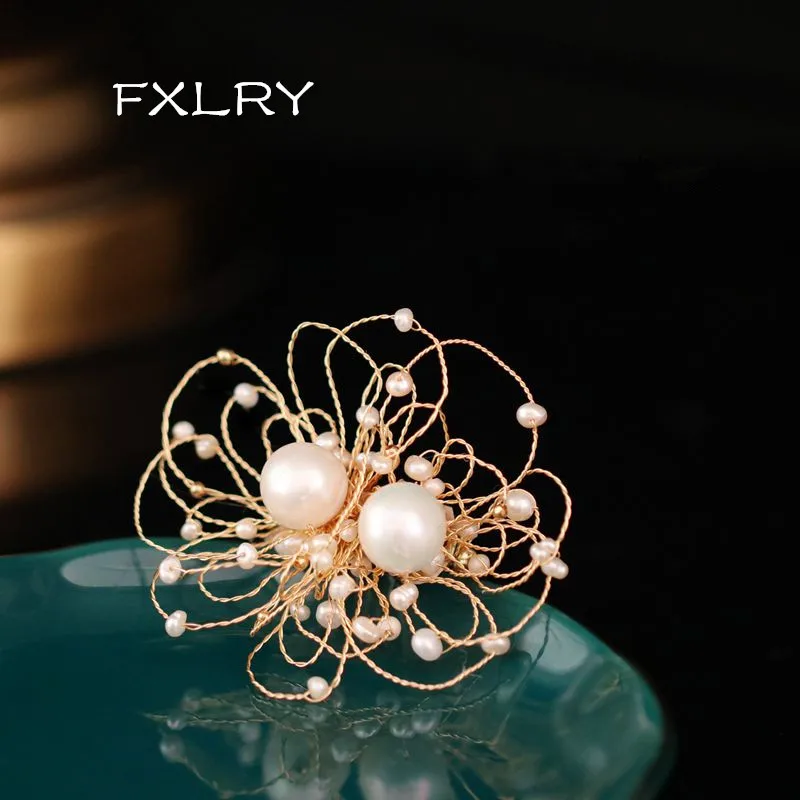 Женские длинные серьги FXLRY, с натуральным пресноводным жемчугом, ручной работы