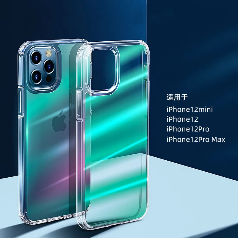 

For iPhone 13 Pro Max 12 Mini Phone Case Clear Aurora Colorful TPU + PC Shockproof Cases for iPhone 11 12 Pro Protective Cover