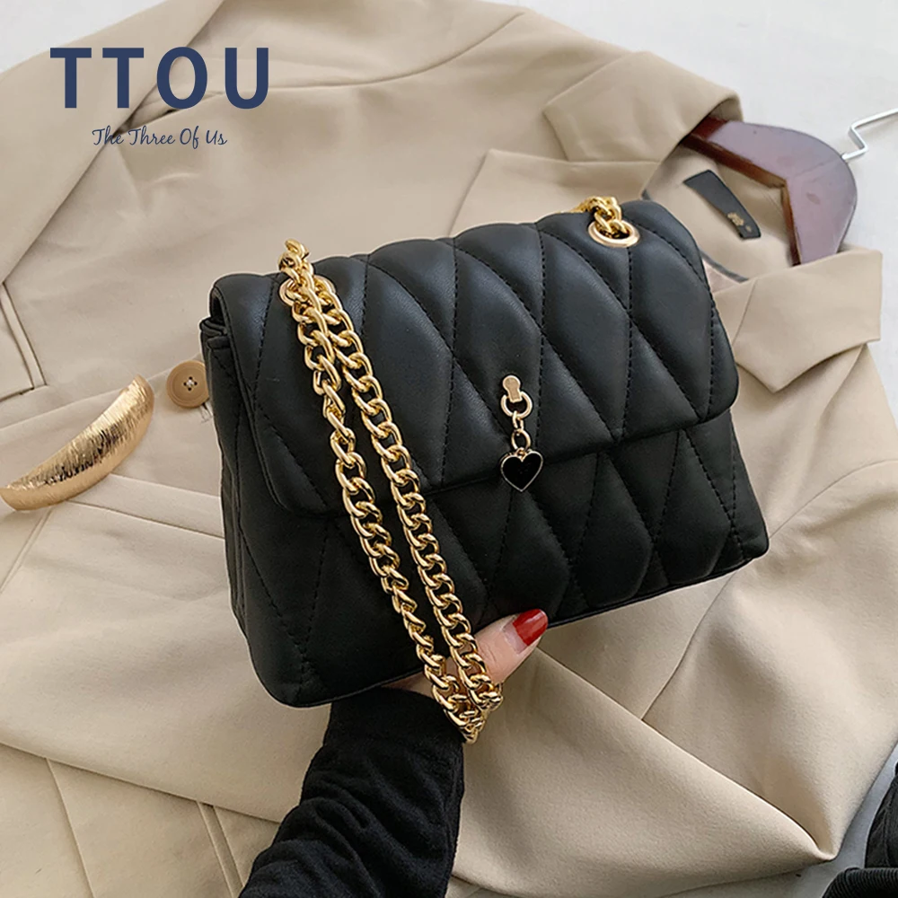 Elegant Chain Women Shoulder Bag Plaid Fashion Flap Lady Messenger Crossbody Bag Casual Trend Female Design PU Leather Handbag women s luxury designer elegant pu classic quilted vintage shoulder bag chain flap crossbody bag handbag office daily fashion