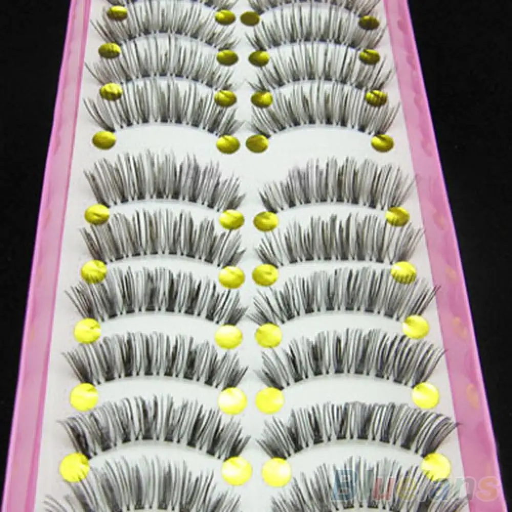 

70% Hot Sale 10 Pairs Long Cross False Eyelashes Makeup Natural Fake Thick Black Eye Lashes