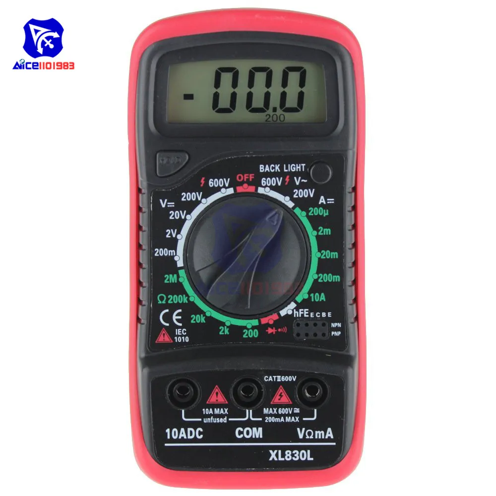 Портативный мультиметр diymore XL830L с ЖК дисплеем и подсветкой вольтметр амперметр