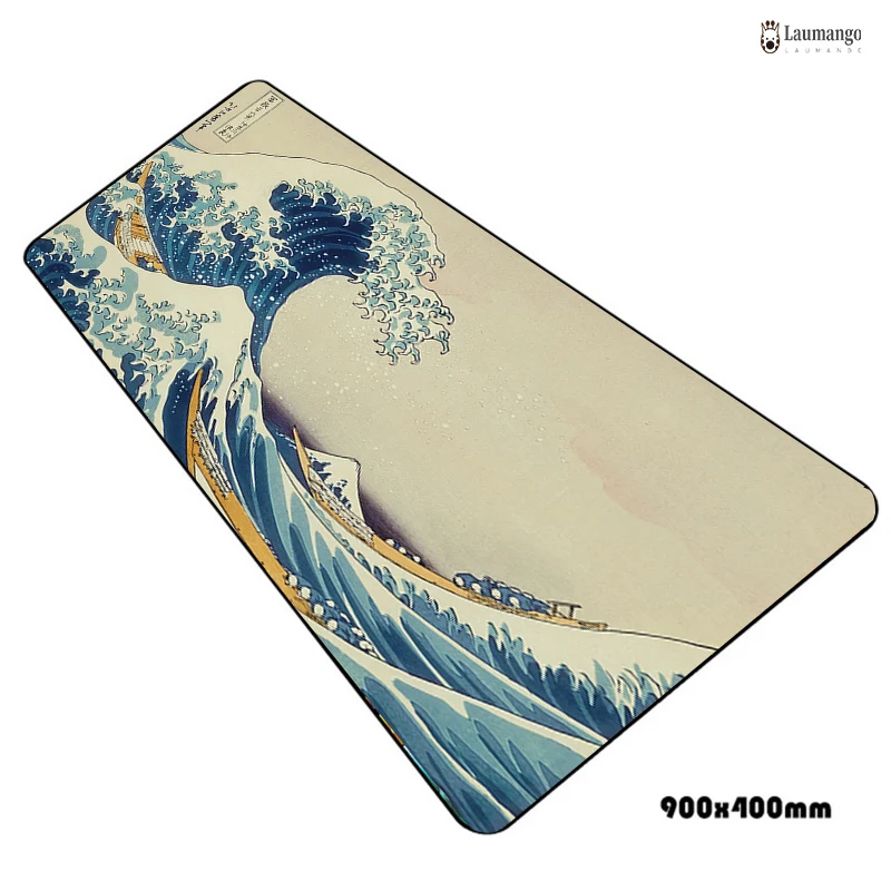 

Japan Great Waves Art Mousepad Gamers Decoracion Computer keyboard Desk Mat 900X400 Rubber Speed Large Mouse Pad For CS GO LOL