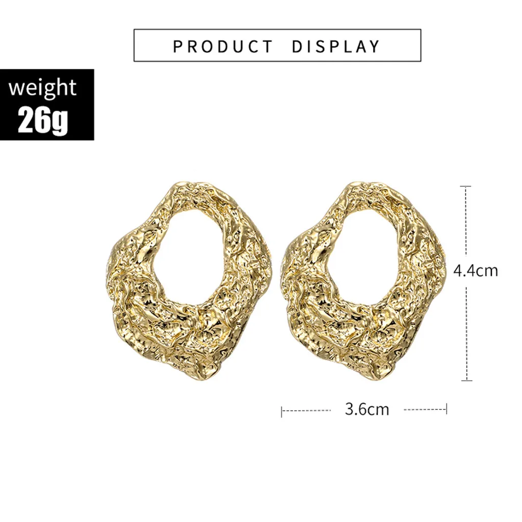 Женские модные геометрические Асимметричные полые плиссированные круглые