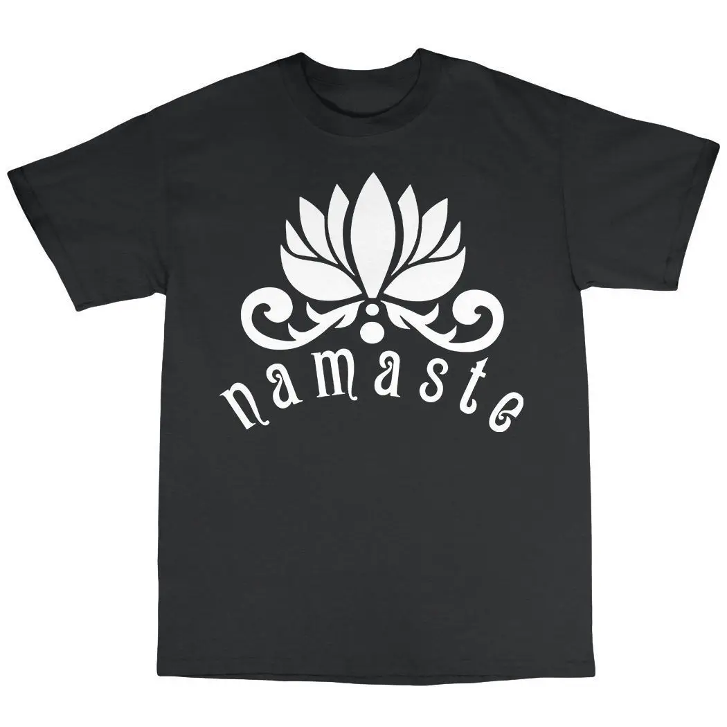 Намасте Футболка 100% хлопок буддист буддизм индуизм йога Pranama санскрит Лето О