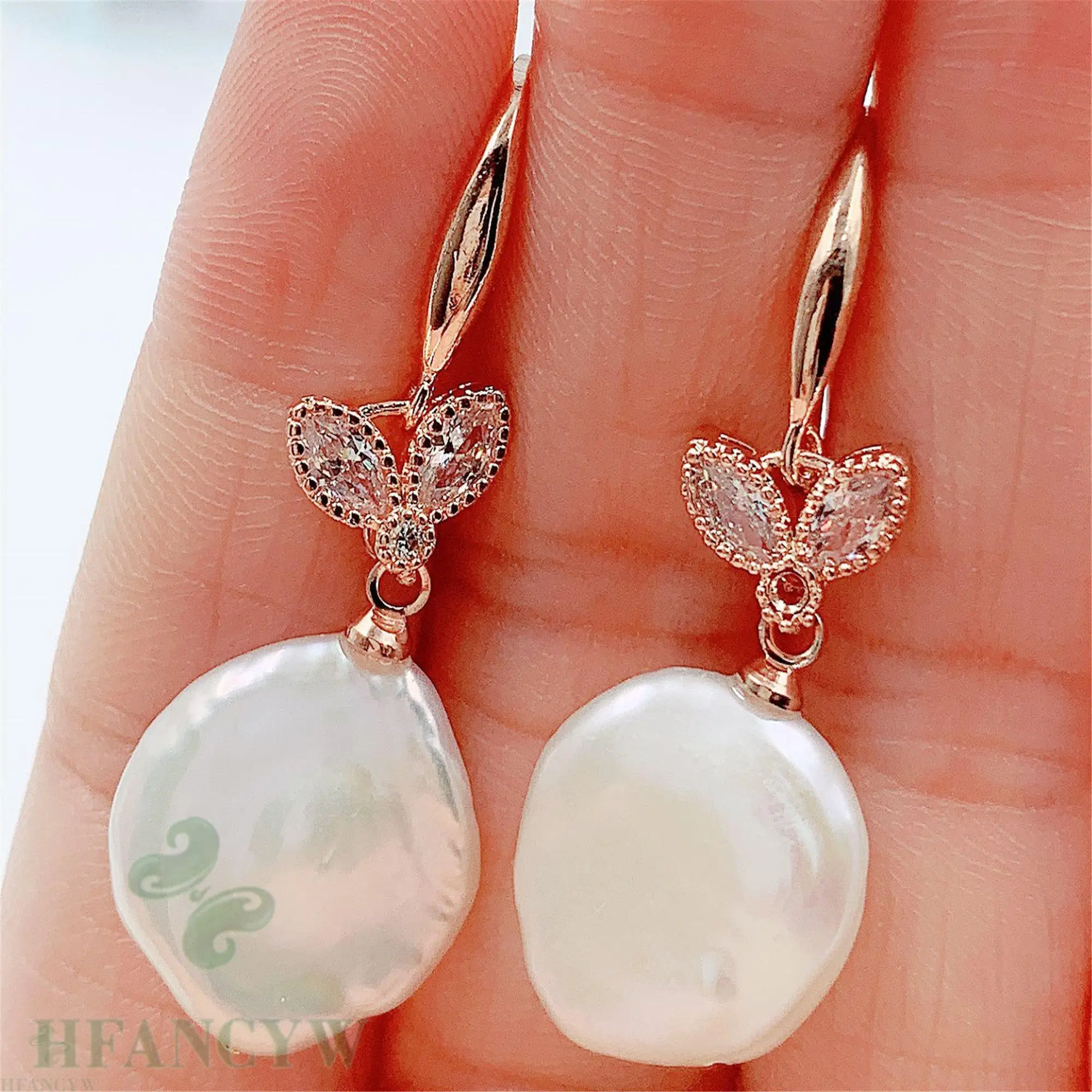 14x15 мм белый барокко жемчужные серьги крюк Висячие ювелирные изделия мода