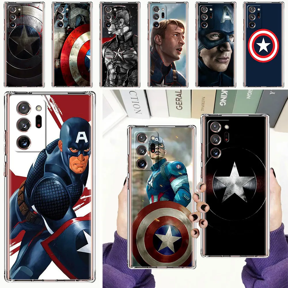 

Clear Phone Case for Samsung Galaxy Note 10 Plus 10Lite 9 20 Ultra 8 M51 M31 M31s M30s Phone Cover Shell Captain America