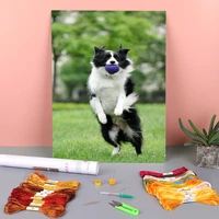 animal border collie printed 11ct cross stitch patterns diy embroidery dmc threads handicraft sewing painting promotions