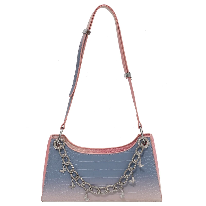 

France crowdsourcing advanced sense 2021 new fashion crocodile crossbody bag women's summer shoulder armpit baguette