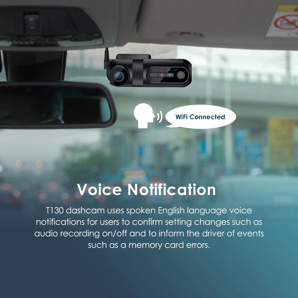 VIOFO T130 Car DVR 3 Channel Dash Cam with GPS Sony Sensor Superior IR Night Vision Rotatable Inside Camera Voice Notification |