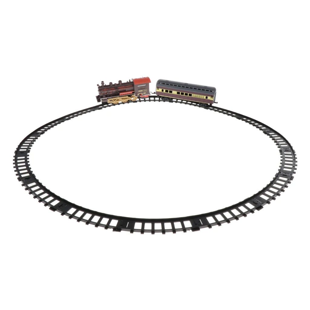 

Steam Smoke Track Train Retro Action Train Toy With Electric LED Light Sound