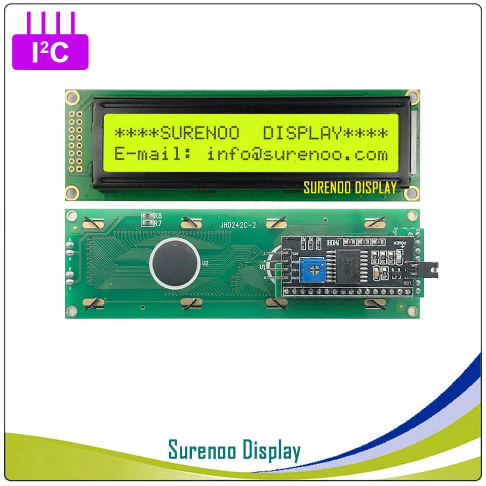 Серийный IIC/igc/TWI 2402 242 24*2 символьный ЖК-модуль дисплей Панель желтый зеленый синий с подсветкой для Arduino - Цвет: A Solder on LCD