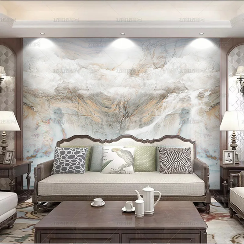 Новые художественные обои с 3d-изображением китайского Пейзажа мрамора пейзажа