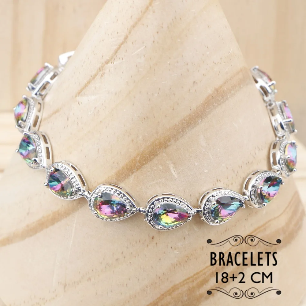 Женский ювелирный комплект из колье серёг и браслета серебра 925 пробы | Украшения