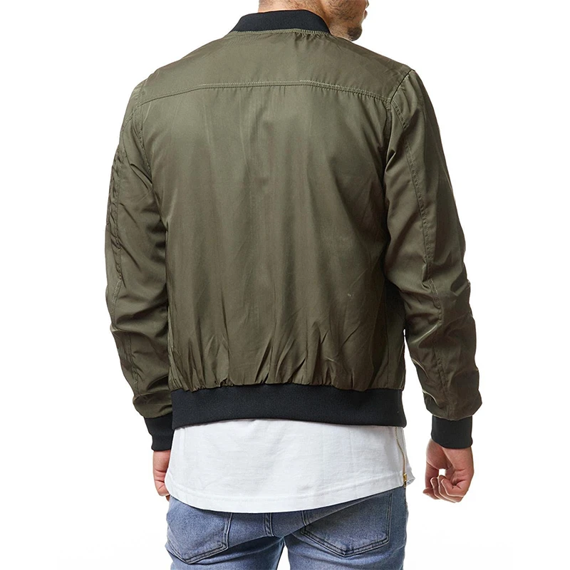 

Brand Bomber Jacket Men Fashion Pure Color Zipper Army Tactical Jackets Male Casual Streetwear Hip Hop Pilot Coat Men Clothing