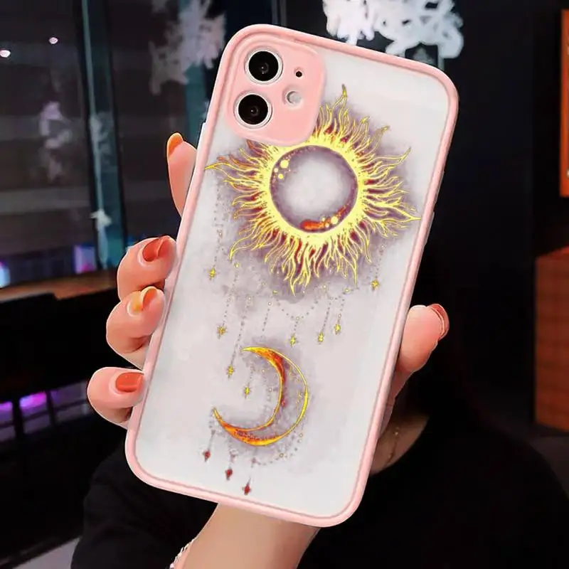 

Star moon sun tarot Phone Cases Matte Transparent for iPhone 7 8 11 12 s mini pro X XS XR MAX Plus cover funda