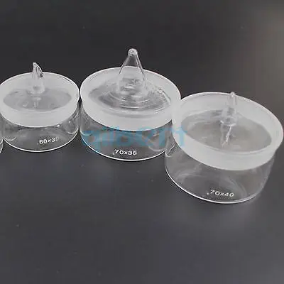 70x35 мм Диаметр x высота лабораторная стеклянная взвешивающая бутылка с заземлением стеклянная пробка