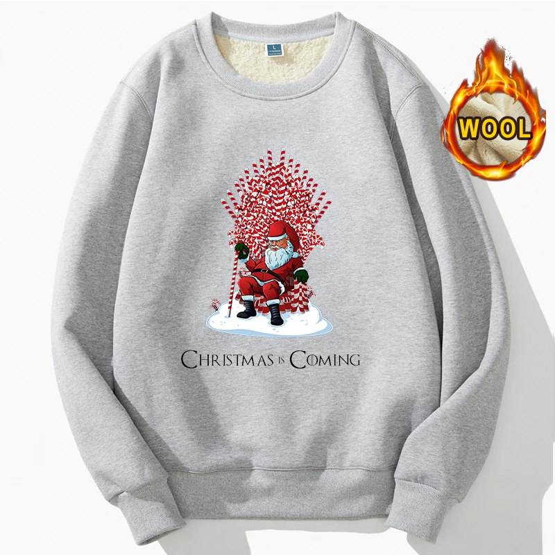 

Christmas Santa Printed Hoodie Warm Wool Loose Sport Long Sleeve Pullover Harajuku Hip Hop Sweatshirt Women Men Clothes S-4XL