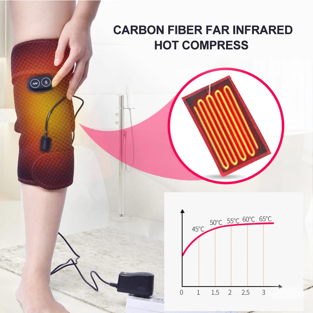 Электрический массажер с подогревом для ног наколенники поддержка
