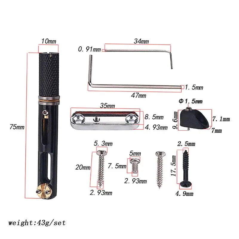 900D 5 струн никель черный одиночный Безголовый бас мост музыкальные