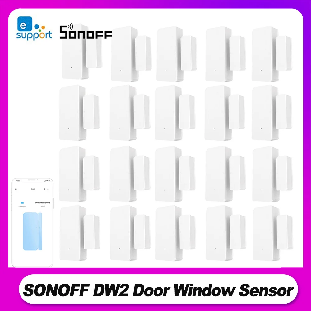 

SONOFF DW2 Sensor Wifi Wireless Door Window Alarm Sensor Open/Closed Detectors Wireless Automation Anti-Theft e-WeLink APP