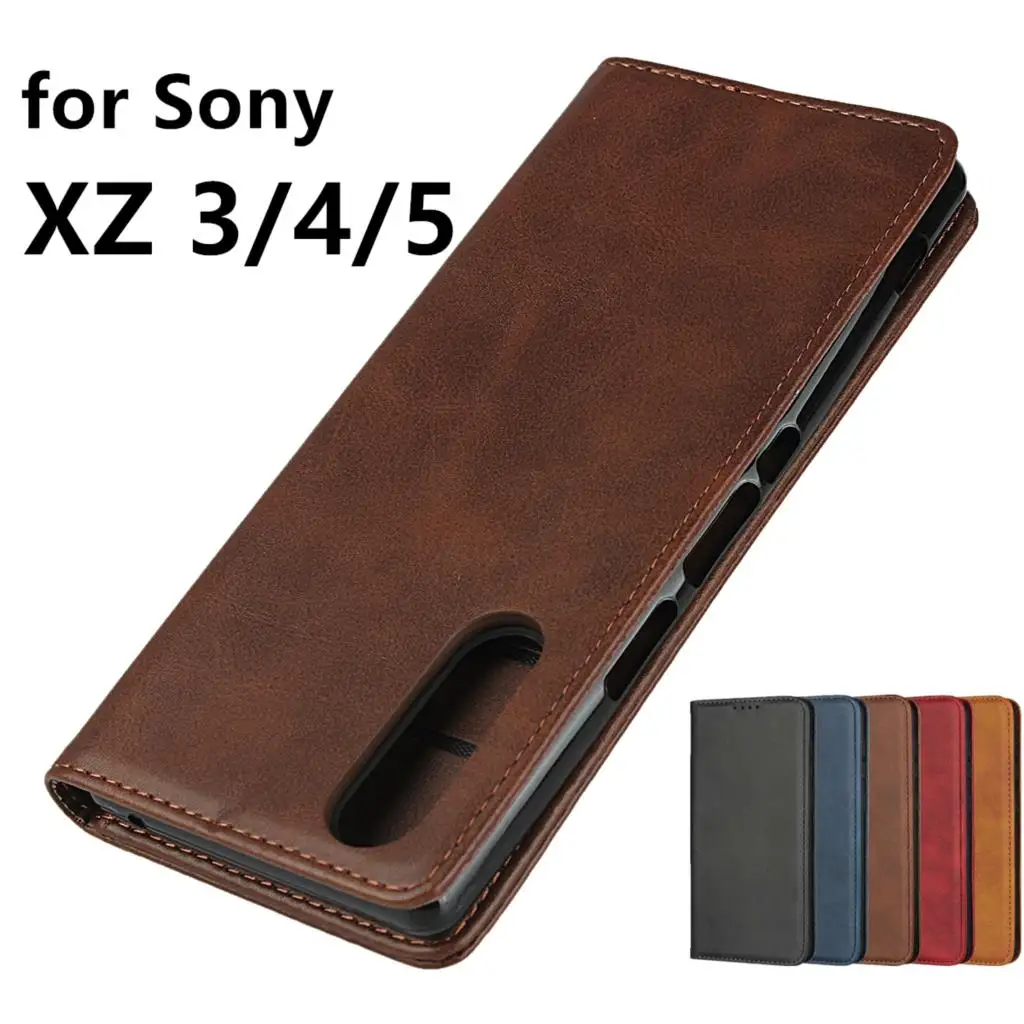 Кожаный чехол для sony Xperia XZ5 XZ3, держатель для карт, чехол с магнитной застежкой, чехол для sony XZ4 Compact