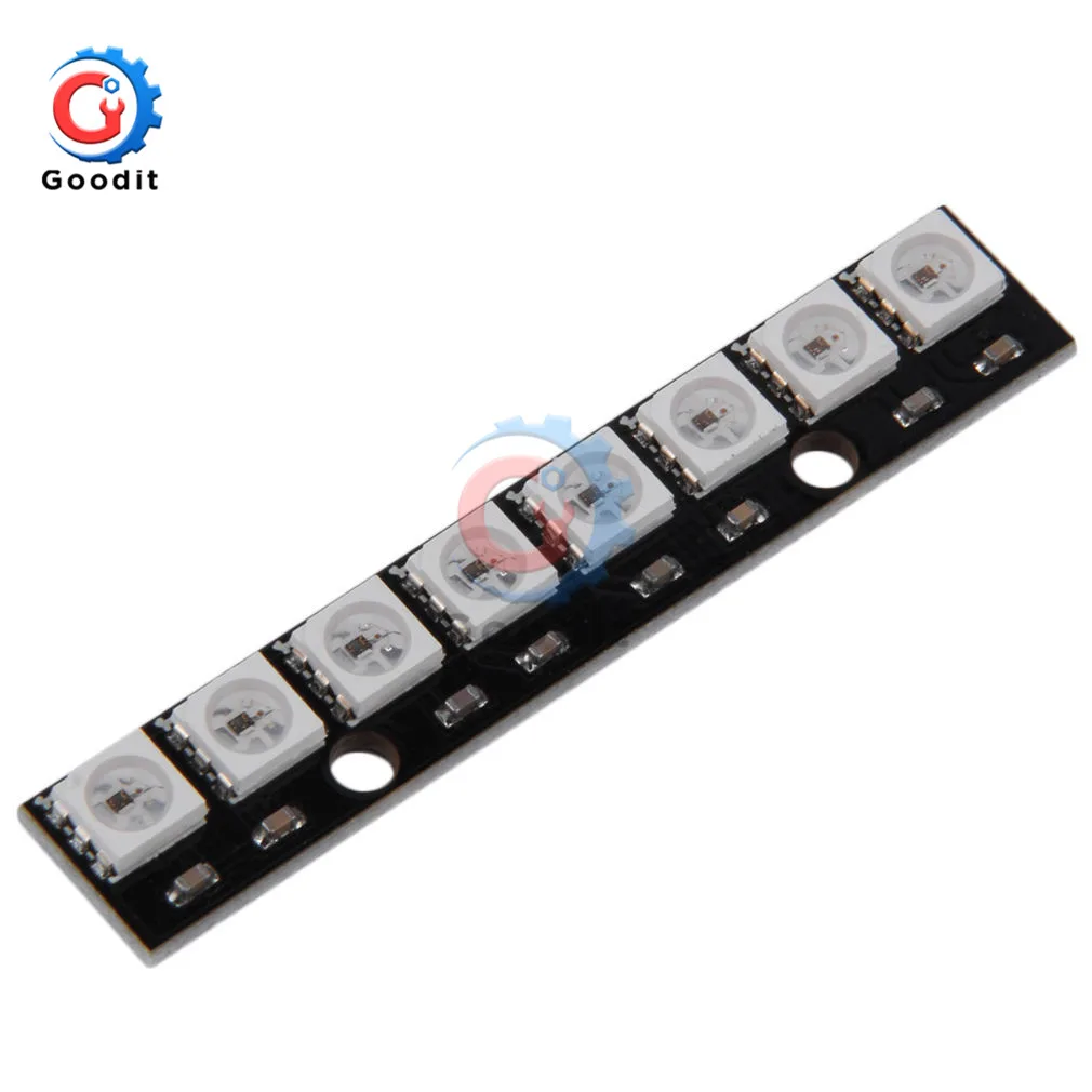 8-битный канал WS2812 5050 RGB 8 Светодиодный светильник встроенный полноцветный макетная плата полосы драйвер платы для Arduino 8 каналов