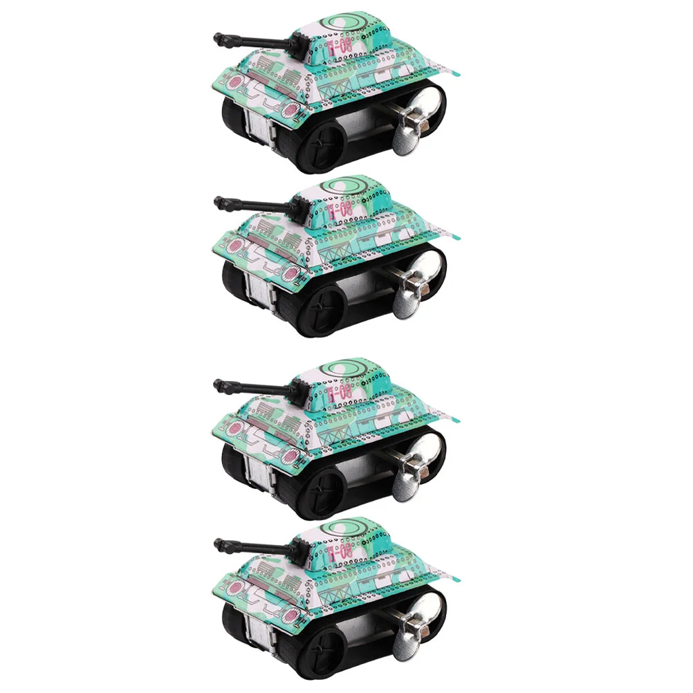 

4Pcs Adorable Wind-up Tank Toys Funny Mini Tank Models Educational Toys