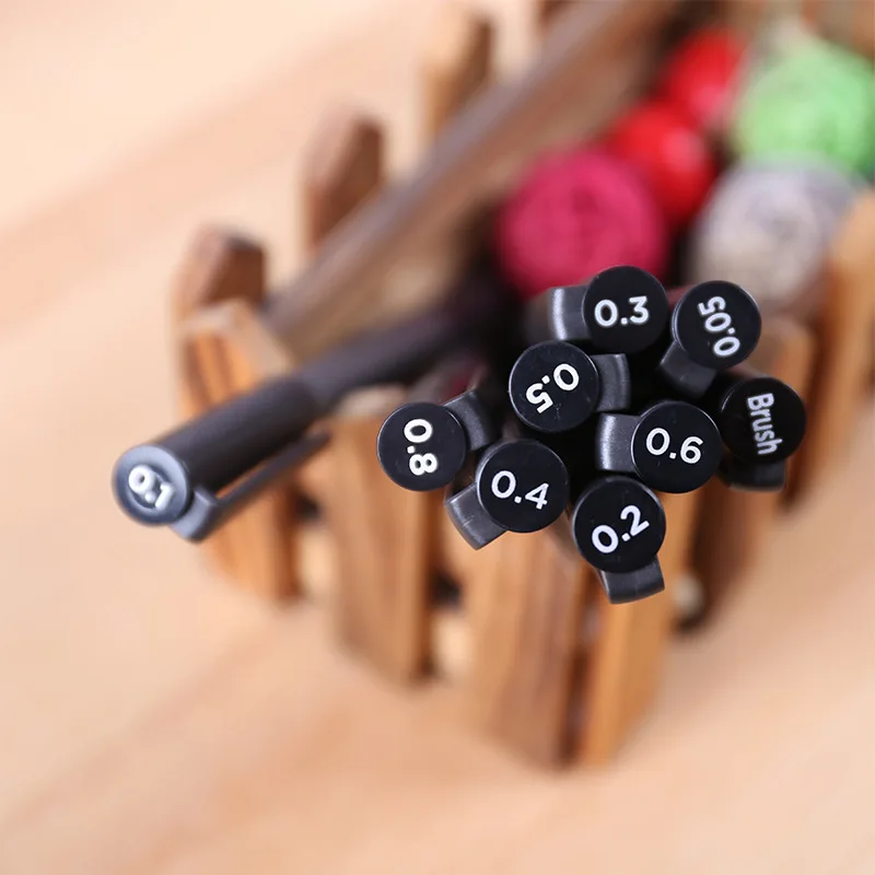 Черный тонкие ручки крюк вкладыш маркеры для эскизов рисунок Водонепроницаемый