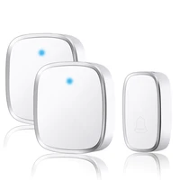 salifelink white euus plug wireless waterproof door bell smart ac220v 36 melody led light doorbell 1 puch button 1 2 receivers