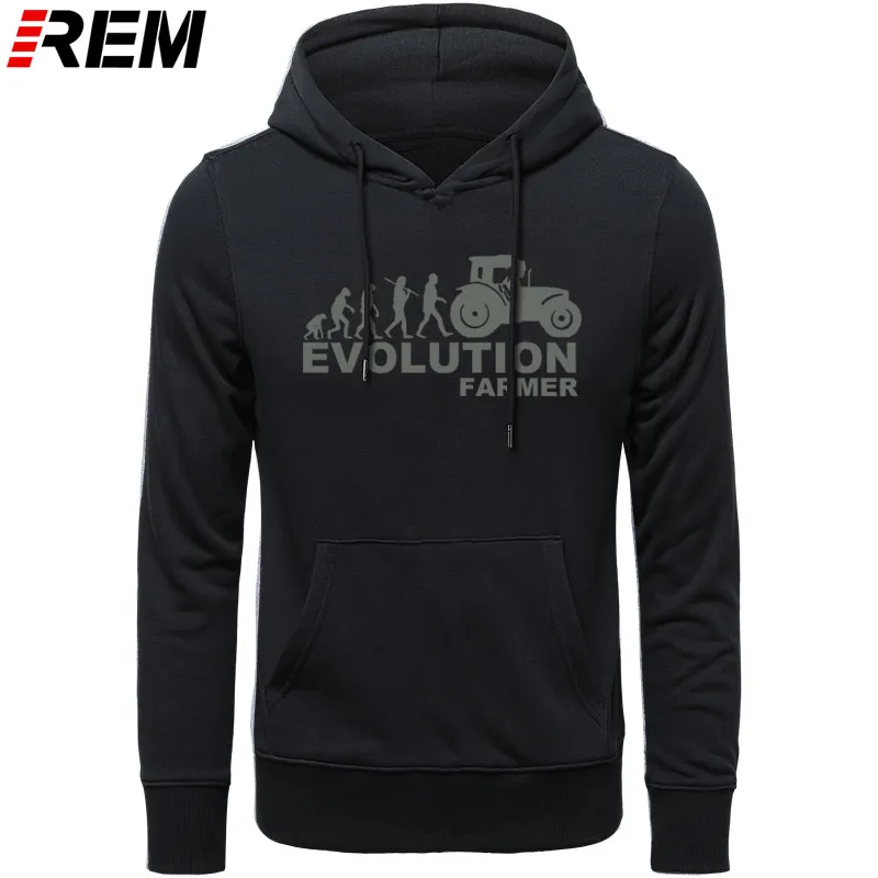 REM Farmer Evolution мужские толстовки сельскохозяйственный трактор Fendt Claas Machinery с длинным рукавом модные толстовки с принтом, толстовки - Цвет: BLACK GRAY