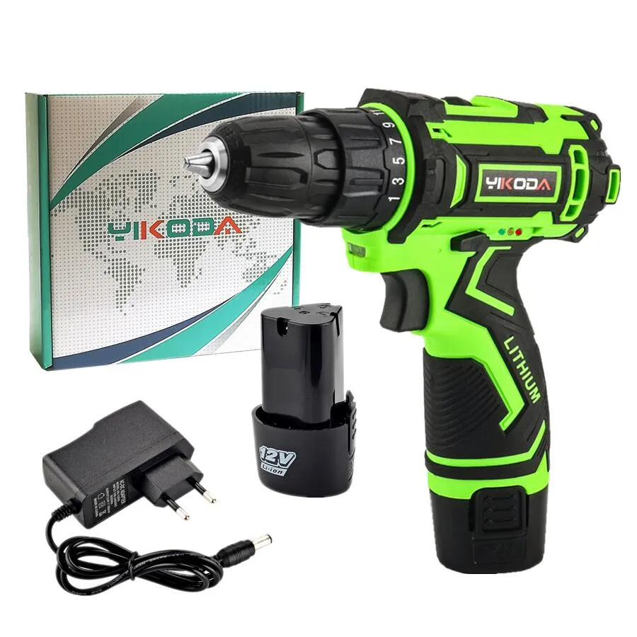 12V-SET2 YIKODA 12 В Электрическая отвертка перезаряжаемая литиевая батарея Parafusadeira Furadeira Беспроводная электрическая дрель DIY электроинструменты - Цвет: 12V-SET2