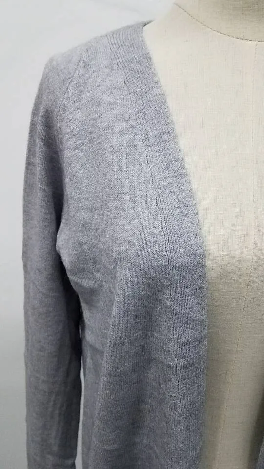 Women's sweater long solid color large pocket knit cardigan sweater