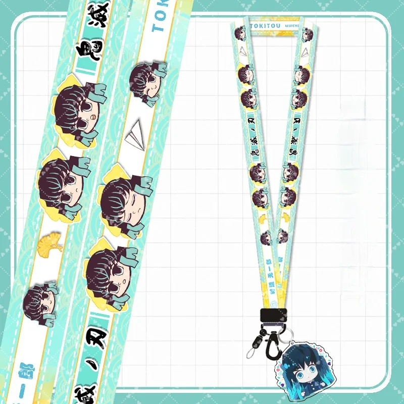 

Anime Demon Slayer Neck Strap Lanyard Cute Kawaii Mobile Phone Key Chain ID Badge Holder Long Hang Ropes Gift
