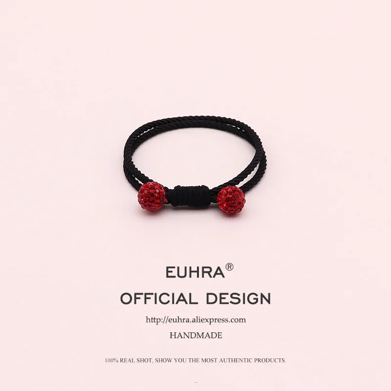EUHRA, 4 цвета, инкрустированные Стразы, кварцевые плетеные, для женщин, эластичные резинки для волос, Детские резинки, высокая эластичность - Цвет: Color 6
