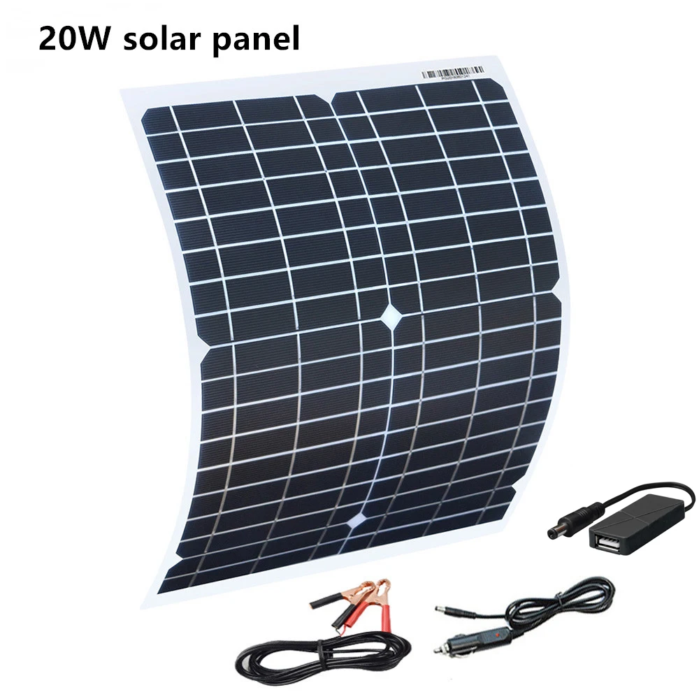 солнечная панель 12v 30 Вт 20 Гибкая батарея на телефон комплект 12 В для автомобиля RV