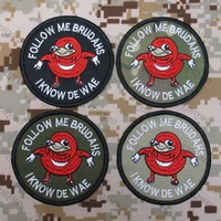 ugandan knuckles follow me morale tactical military combat embroidery patch hook and loop