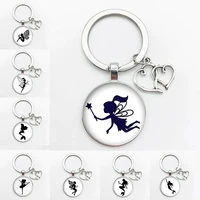 hot handmade angel girl key ring mermaid glass picture pendant key ring diy car bag chain buckle ring ring stand key ring souven