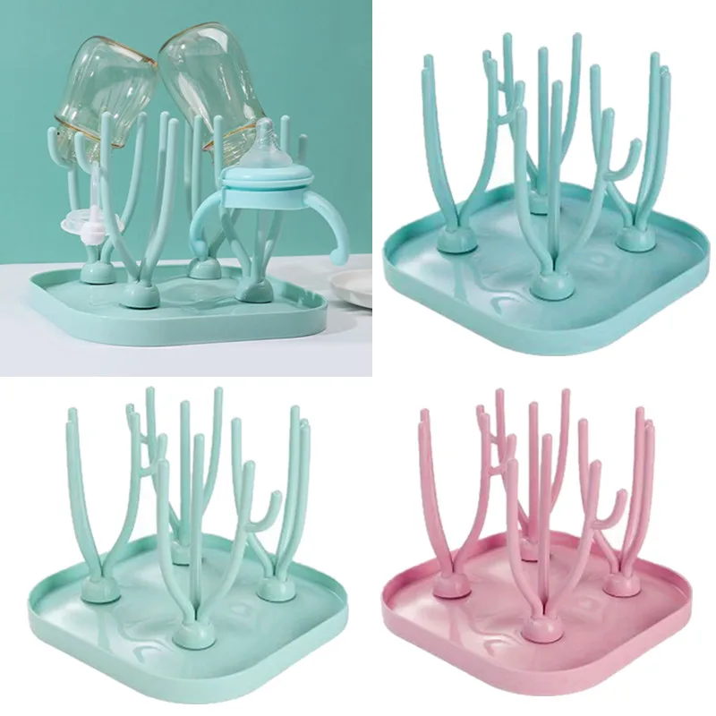 

BPA Free Baby Bottle Drying Drain Rack Detachable Baby Bottle Cleaning Dryer Holder Storage Rack for Kids Supplies Nipples Cups